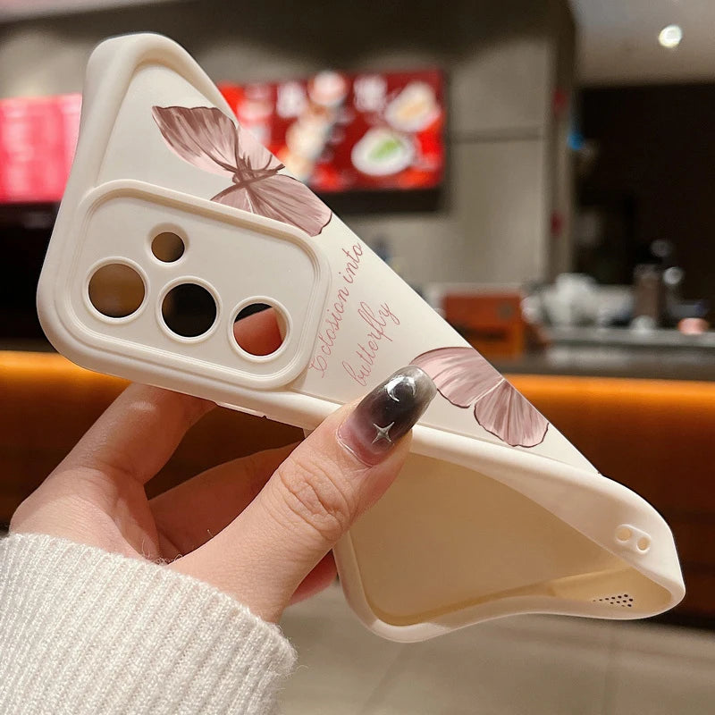 Retro Schmetterling Handyhülle für Samsung Galaxy A54 S21 S22 S23 S24 S25 Ultra Plus S24 FE – Silikon Case
