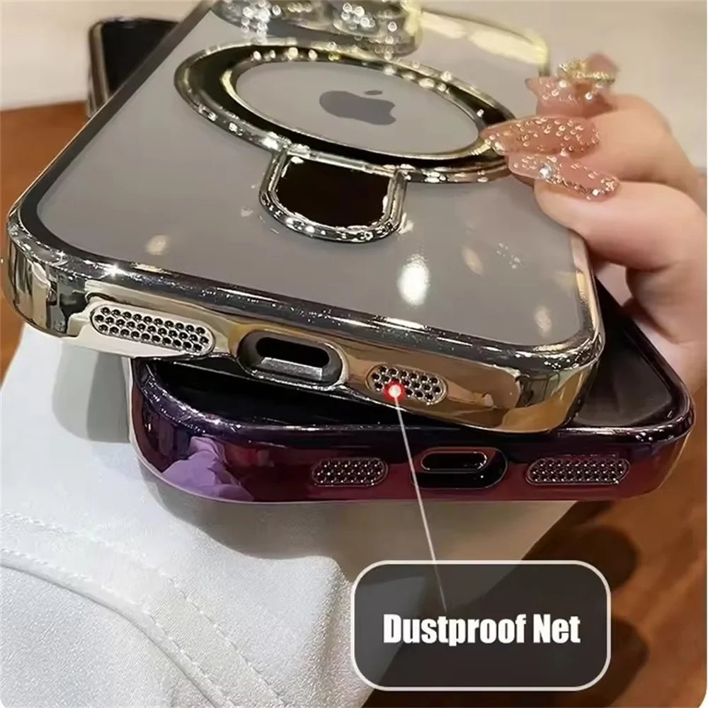 Luxury MagSafe Hülle mit Magnetischem Ring-Stand für iPhone 11, 11 Pro, 11 Pro Max, 12, 12 Pro, 12 Pro Max, 13, 13 Pro, 13 Pro Max – Acrylschutz