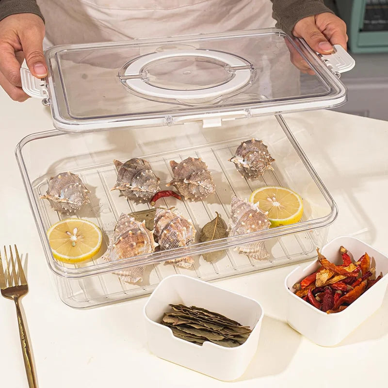 8-Fächer-Aufbewahrungsbox – Küchen-Serviertablett & Snackbox, Trennbehälter für Gewürze, Obst und Snacks, tragbar