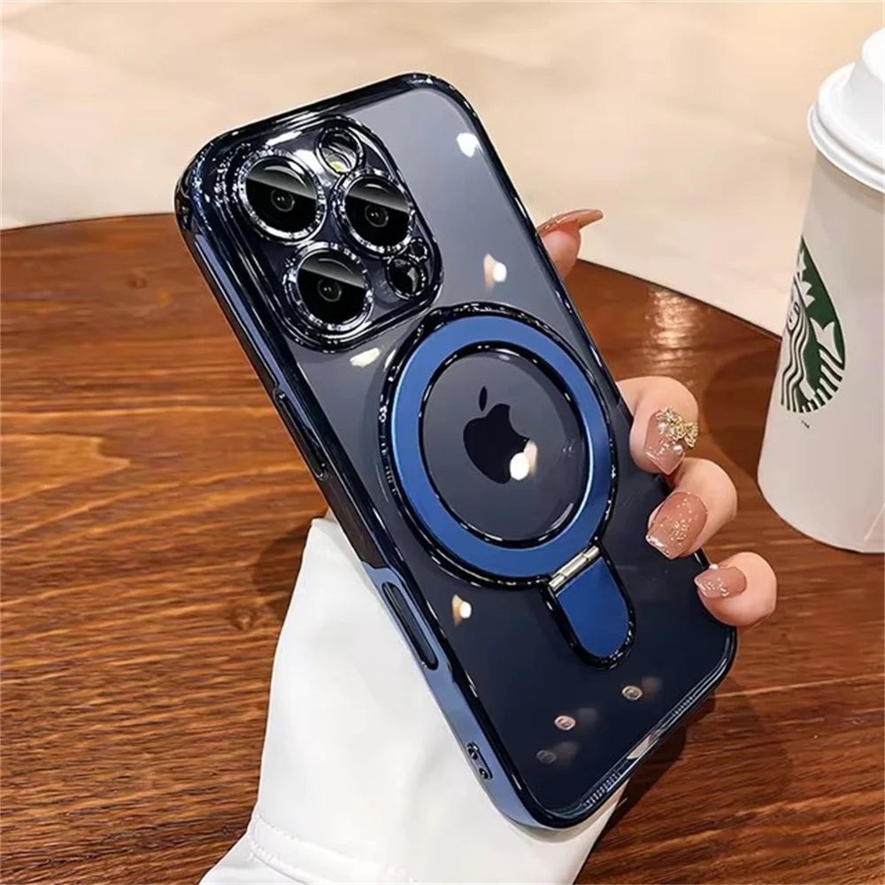 Luxury MagSafe Hülle mit Magnetischem Ring-Stand für iPhone 11, 11 Pro, 11 Pro Max, 12, 12 Pro, 12 Pro Max, 13, 13 Pro, 13 Pro Max – Acrylschutz